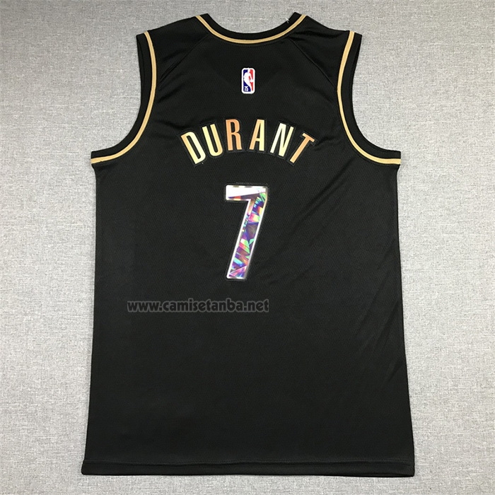 Camiseta Golden Edition Brooklyn Nets Kevin Durant #7 2021-22 Negro